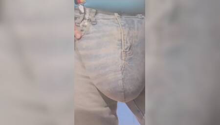 Extreme Big Jeans Bulging on Handmade Jeans