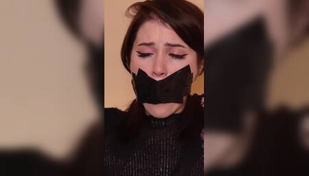 Duck Tape and Gag Ball Masturbation