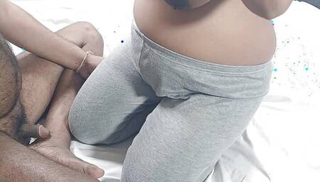 Pregnant stepmother gets finger in her pussy
