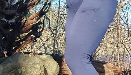 pee behind a tree