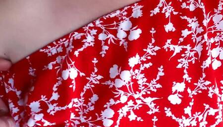 Swollen red tits on construction site