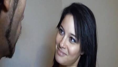 Top-class French vlogger babe gets fucked in a live threesome