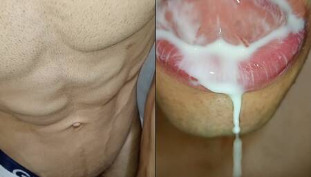 Be a good guy and in my mouth! Joi of long tongue, tongue, cum in mouth, submissive fitness six pack
