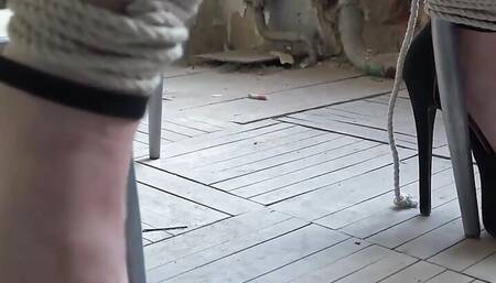 Tiny Brunette Gets Tied up - Submissed