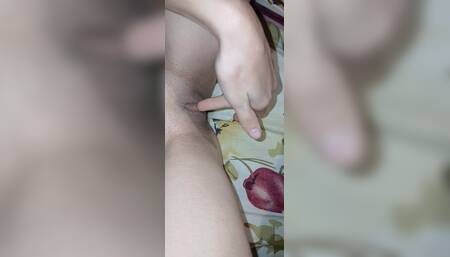 Skinny Brunette Fingering Her Tight Wet Pussy