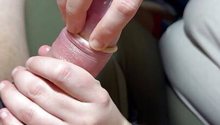 Fast Morning Handjob with Condom