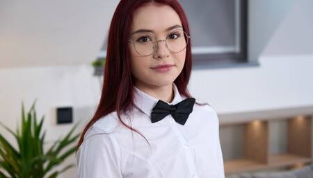 Sexy nerd stepsister gets creampie from lucky stepbro