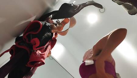 Hairy brunette pussy, big tits, sensual hairy woman in the kitchen. Sexy mom, hairy pussy, big ass, vacuum cleaner in empty hous