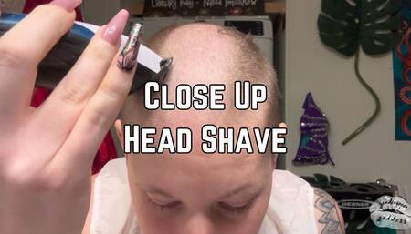 Phoenix Bates Shaves Head Close Up With No Guard 1080p