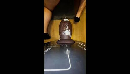 Fucking my massive 4 inch thick dildo