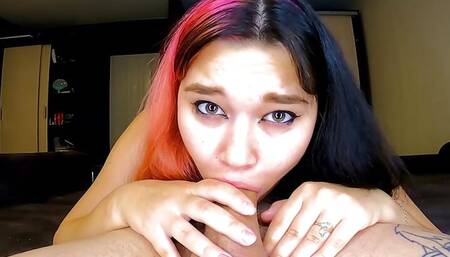 Lovely sounds with her mouth