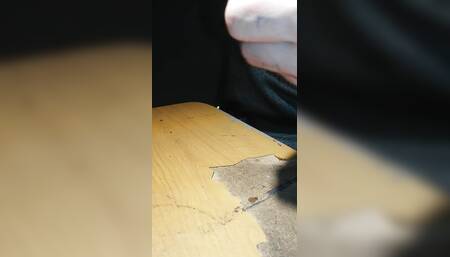 Cumming a Huge Load Onto My Desks Top