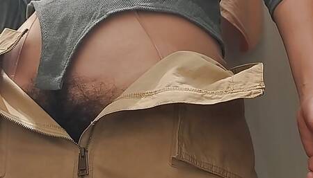 Sexy brunette tries on tights, hairy pussy, big ass, big tits. Amateur wife hairy pussy, big tits, big nipples