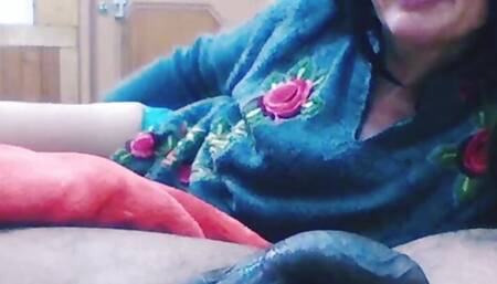 Hot stepmom sucking stepson's cock.