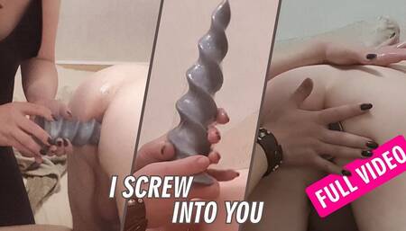 Girl Screws a Huge Bolt Into Her Neighbor's Ass