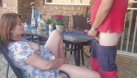 Mutual masturbation with my neighbors wife turns into outdoor creampie