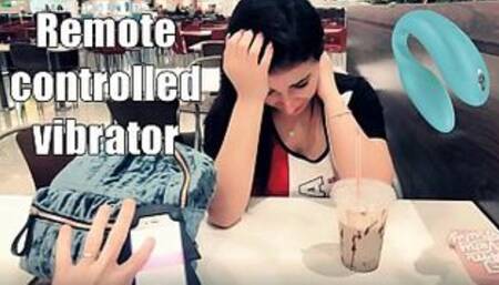 Emanuelly Cumming in Public with interactive toy at Shopping Public female orgasm interactive toy girl with remote vibe outside