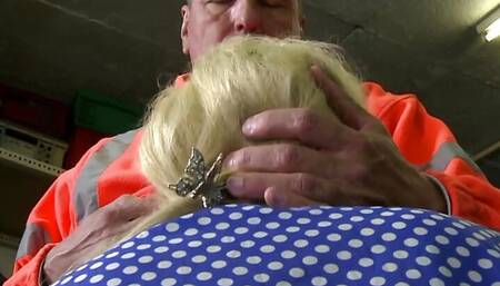 Blonde milf gets fucked hard by worker