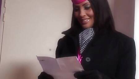 Intense DP with a Busty Flight Attendant Between 2 Flights