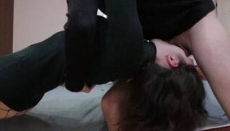 Facial deepthroat teen no gag reflex