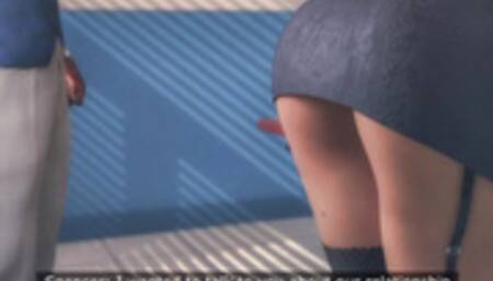 Brunette 3D MILF handjob on huge BBC