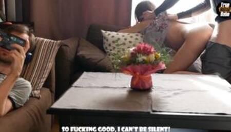 Cheating MILF housewife screamed on cock, cuckold pretended not to hear - TrueHomeBabe
