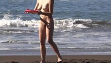 Teaser - Having fun and being silly with nude frisbee at the beach!