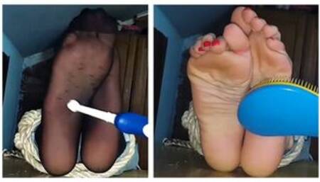 Ticklish secretary (tickling feet)