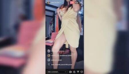 INSTAGRAM SLUT EXPOSES PUSSY AND BOOBS DURING DRESS TRY ON HAUL LIVE (LANDSCAPE FOR COMPUTERS)