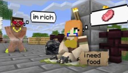 Poor Alex Stucked and helped by Rich Herobrine Minecraft game Reaction