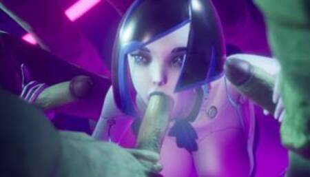 Sexy Cyber DEMI Loves Sucking Cocks and Licking Balls Subverse