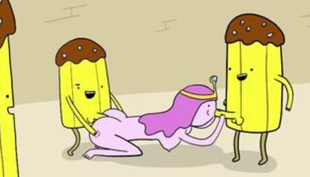 Princess Bubblegum Gets Gangbanged by Banana Guards