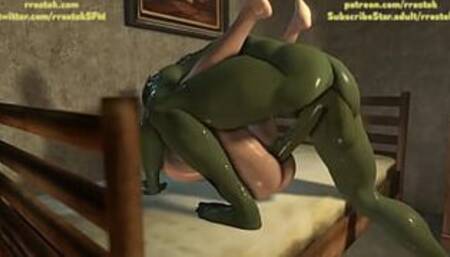 Sophitia Alexandra fucked hard by futanari orc with huge cock 3D animation