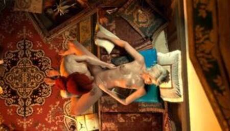 3d Animated Shemale fucks Girl in Pussy and CUM on Body - Witcher Futa Porn