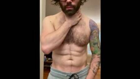 Edging And Stroking Big Thick Dick In Grey Sweatpants For You