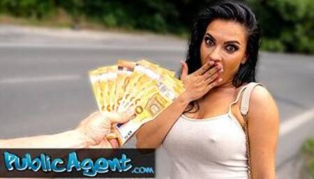 hitch-hiker with fabulous big boobs fucking a big dick