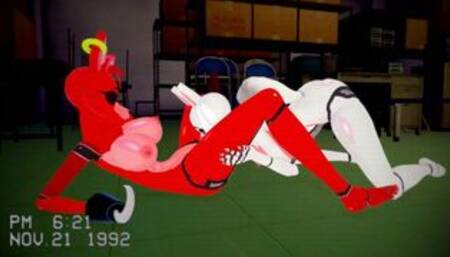 Five Nights at Freddy's Inspired - Lesbian Mangle x Foxy - Hentai