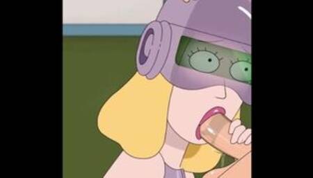 Rick And Morty - A Way Back Home - Sex Scene Only - Part 41 Beth Sexbot Blowjob By LoveSkySanX