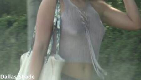 SEXY Girl Walking Catches Me Jerking in the Car! She Couldn't Resist Joining Me.