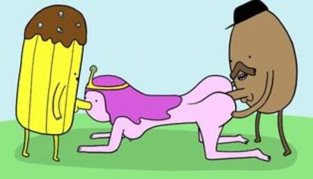 Princess Bubblegum Threesome With Starchy and a Banana Guard - Adventure Time Porn Parody