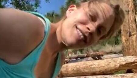 Fucking the pregnant slut outdoors