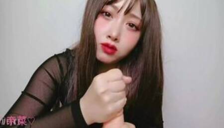 Handjob and footjob massage by Asian big butt amateur