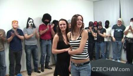 Two beauties drowning in cum