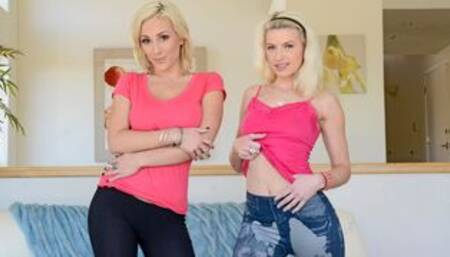 Double Blonde Blowjob With Anikka Albrite and Lexi Swallows