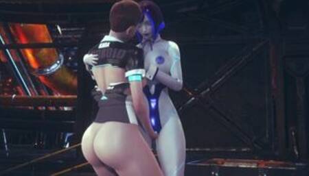 Kara Lesbian fun with Demi | Subverse & Detroit: Become Human Crossover Hentai Parody