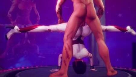 Juicy Baby with curves gets fucked with her legs spread while standing on her hands Subverse