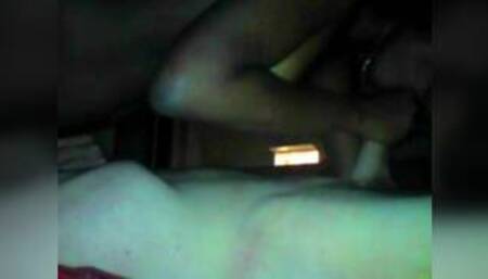 54_Black slut licked pussy exposed pumping hard big white cock in 69 real hidden cam!