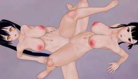 LESBIAN FireForce Maki Oze X Tamaki Kotatsu (3D HENTAI)