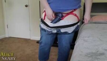 BHS footage strapping Krubera dildo on under my jeans -- more at justfor.fans/aliceskary