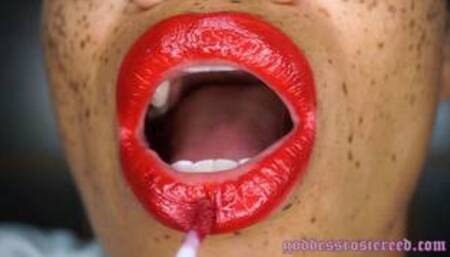 Goddess Rosie Reed Lipstick Fetish POV Red Lipstick Lip Fetish JOI